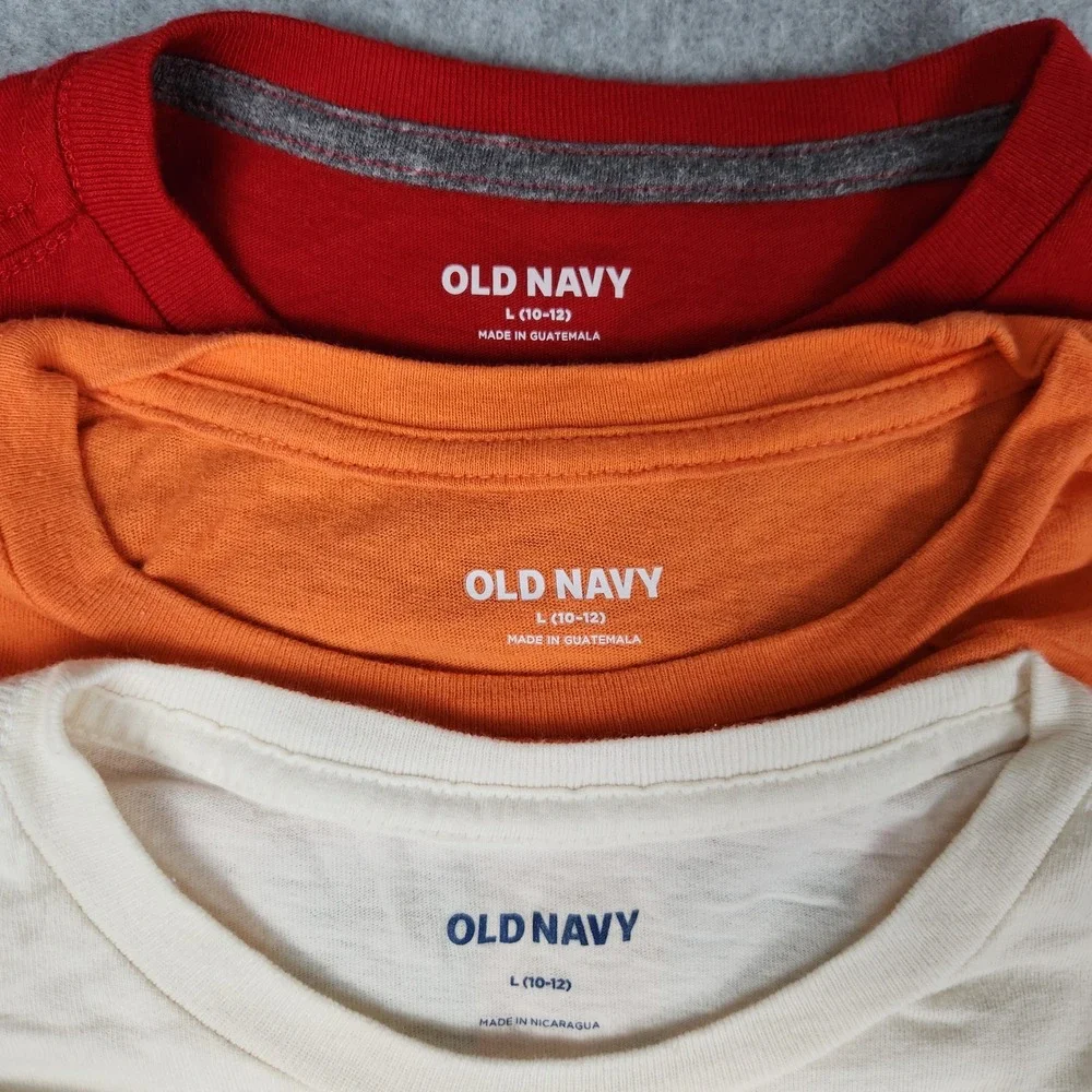 Old Navy T-Shirt Boys Large 10-12 Multicolor Graphic Minecraft Tee Lot of 3